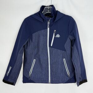 Snozu Jacket Boy M 10/12 Softshell Hooded Full Zip Blue
